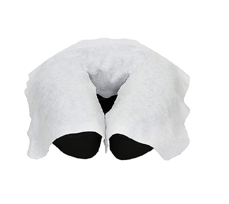 Conjunto de lençol descartável não tecido branco para descanso de cabeça de apoio para rosto, capas de descanso para rosto de massagem luxuosas ultramacias e antiaderentes