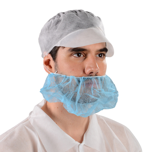 Topmed branco 10gsm descartável pp não tecido capa de barba indústria alimentícia laço único masculino com costela única à prova de poeira rede de cabelo barba